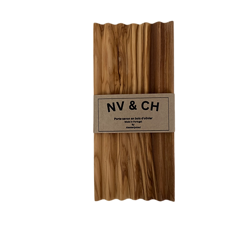 Porte-savon en bois d'olivier zigzag 2 Savons