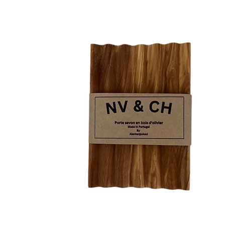 Porte-savon en bois d'olivier zigzag