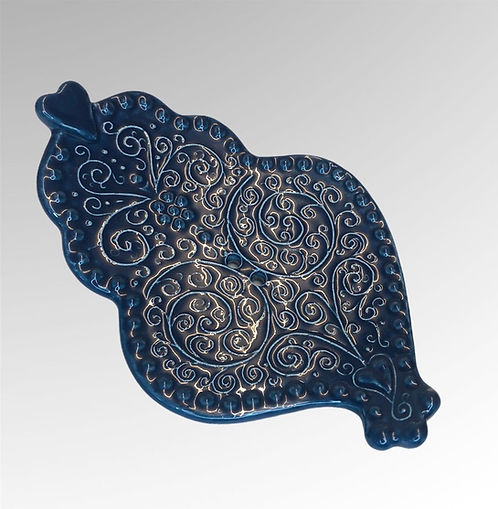 Porte savon céramique "coeur de Viana bleu"